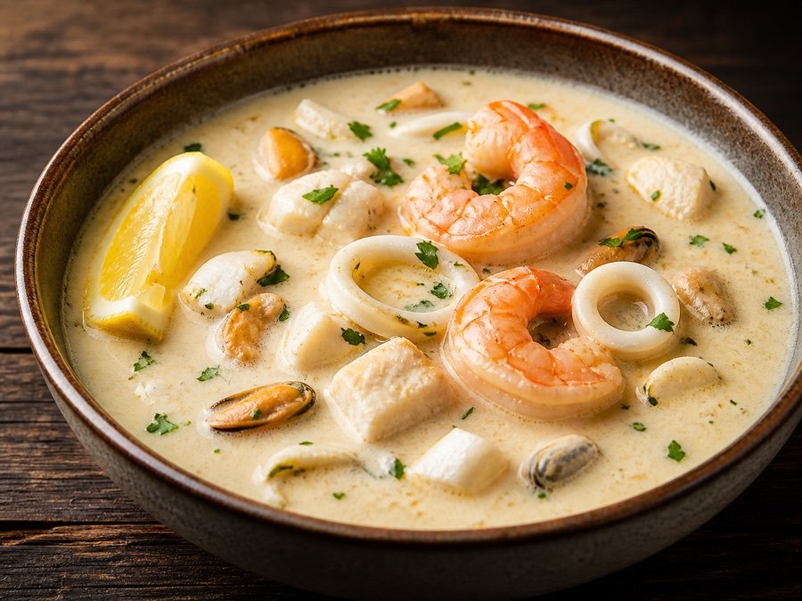 شوربة سي فود بالكريمة